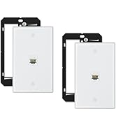 iwillink 10Gbps Ethernet Wall Plate Cat6A, 1-Port Ethernet Wall Plate and Jack Outlet, Keystone R...