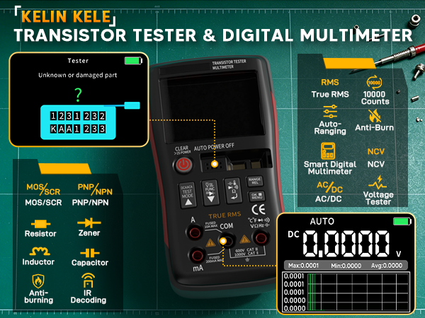 Multimeter With Transistor Tester