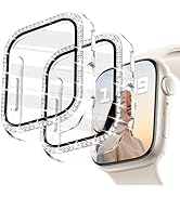 JR.DM 2 Pack Bling Case with HD Screen Protector Compatible with Apple Watch Series 4 5 6 SE 40mm...
