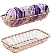 2Pack Stainless Steel Tumbler Cup Lid Organizer Inside Cabinet, Mason Jar Lid H, Rectangular Bask...