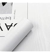 Abyssaly White Wood Contact Paper 15.7" X 118" Decorative Shiplap Self-Adhesive Film for Furnitur...