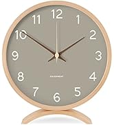 Maxspace Table Clock - 8 Inch Silent Non-Ticking Wooden Timepiece Desk Clock Perfect for Living R...