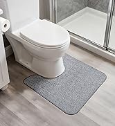 Bosap Toilet Rugs U Shaped Bathroom Rug,Machine Washable Non Slip Quick Dry Super Absorbent Ultra...