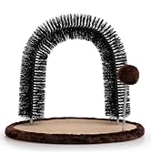 Hollypet Cat Hair Brush Toy with Sturdy Scratcher Pad, Arch Groomer Massager, Self Grooming Massa...