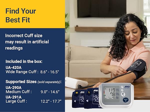 AD Medical.UA-767F - B00ZTTAV5Q Multi user Blood Pressure Monitor Find your best cuff fit