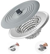 TRAPMATE Tub Stopper, Reversible Bathtub Drain Hair Catcher &amp; Stopper, Ultra Revolutionary Bath T...