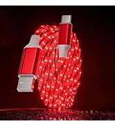 LED USB C Cable Starry Light USB A to Type C Fast Charging Cable Lighted USB C Charger Cord Compa...