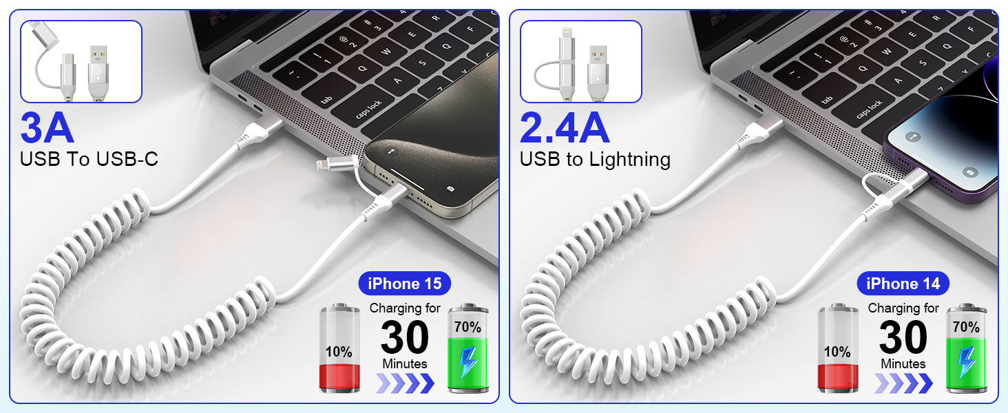 coiled iphone charger cord