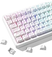 dagaladoo Double Shot PBT keycaps 119 Keys Set White Topographic Shine Through Custom keycaps Che...