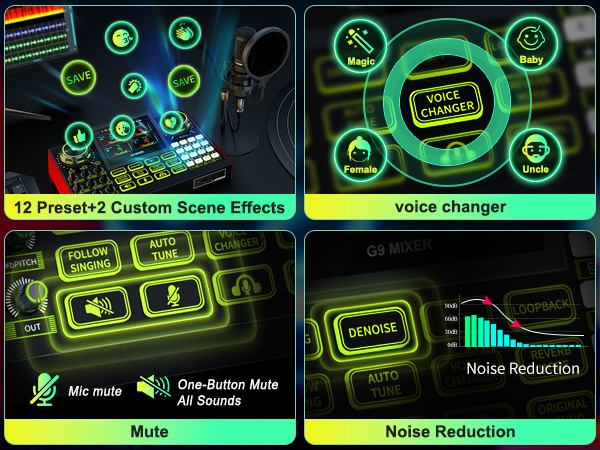 sound card for live streaming gaming soundboard music mixer board