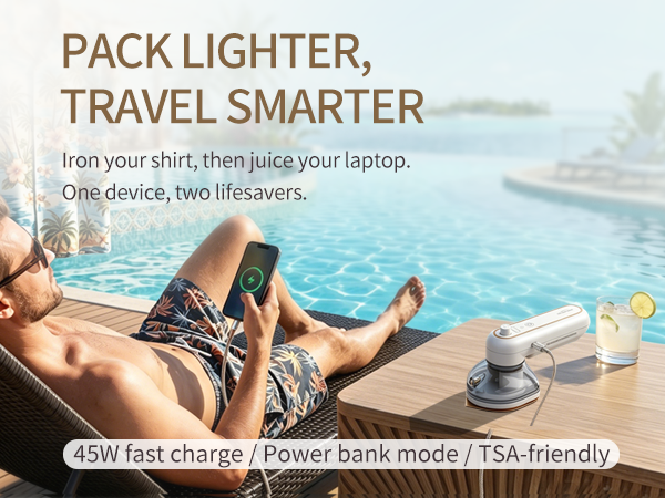 Iron your shirt, then juice your laptop. One device, two lifesavers.