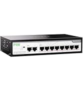 BZIZU 10 Port Gigabit PoE Switch | 8 PoE+ Ports 2 Uplink Ports, 120W Power Budget | 802.3af/at Co...