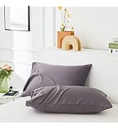 LCBD 100% Organic Bamboo Pillow Cases Set of 2, Standard Size Bamboo Cooling Pillow Cases for Hot...