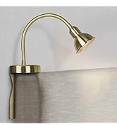 Solfres Innovative Design Headboard Reading Light. No Drilling Golden Book Light for Bedtime Read...