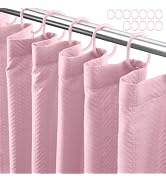 Eazzier Bath Lady Pink Fabric Shower Curtain or Liner - Waffle Weave Textured Thin Cloth Shower C...