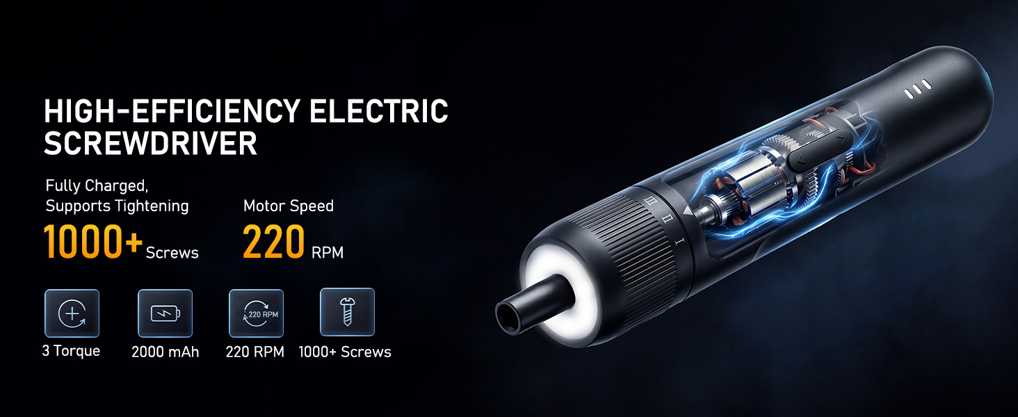HIGH-EFFICIENCY ELECTRIC SCREWDRIVER