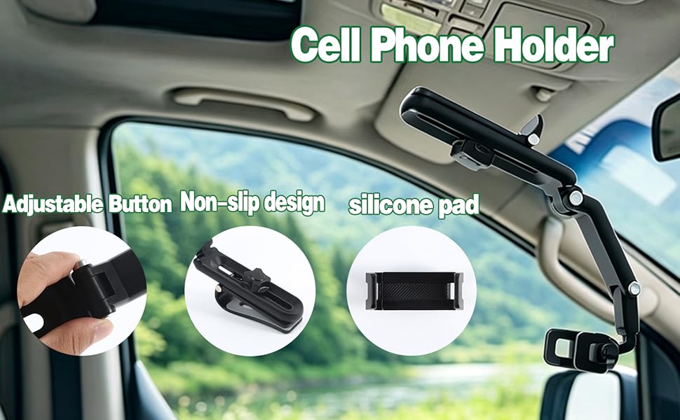 Sun visor phone holder