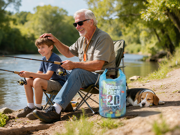Waterproof dry bag: keep gear dry during riverside fishing trips