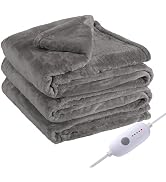 Eydna Electric Heated Blanket Full Size 72"x84", 5 Heating Levels &amp; 10 Hours Auto Off, Single Con...