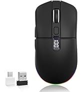 Uciefy Bluetooth Wireless Mouse, Tri-Mode (2.4G+BT5.0+BT5.1) LED Bluetooth Mouse, USB C Rechargea...