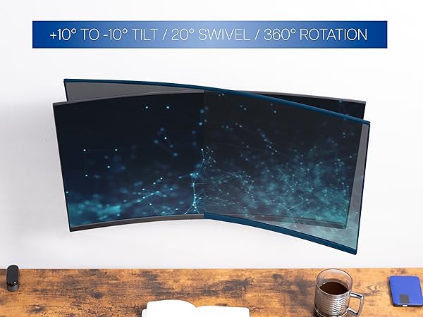 Single Monitor Wall Mount for Standing Workstations