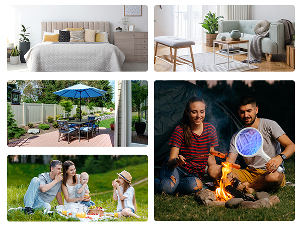 Electric Fly Swatter 4000V Bug Zapper Racket Dual Modes Mosquito Killer