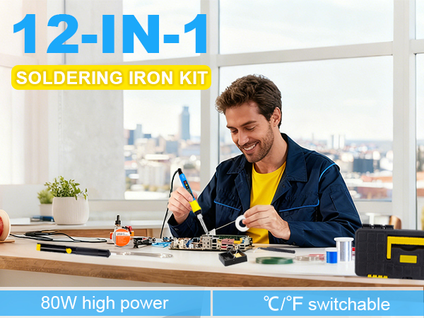 80W soldering iron set