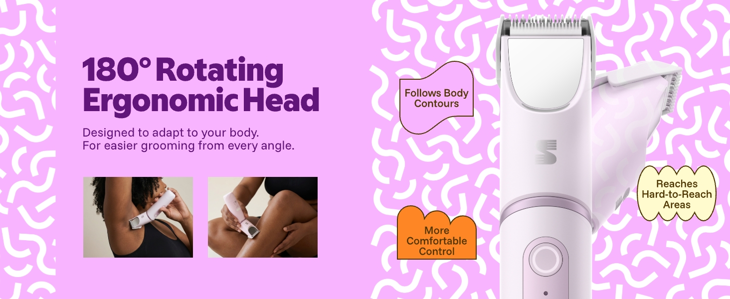electric bikini trimmer for women-180° Rotating Ergonomic Head
