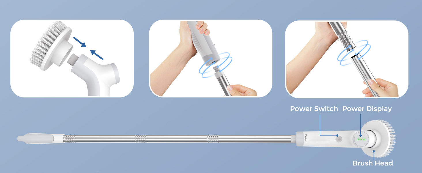 Electric Spin Scrubber Cordless Cleaning Brush