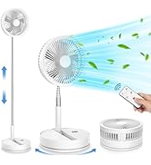 Portable Foldable Rechargeable Oscillating Fan - 8.6" 8000mah Battery Operated USB C Small Fan Re...