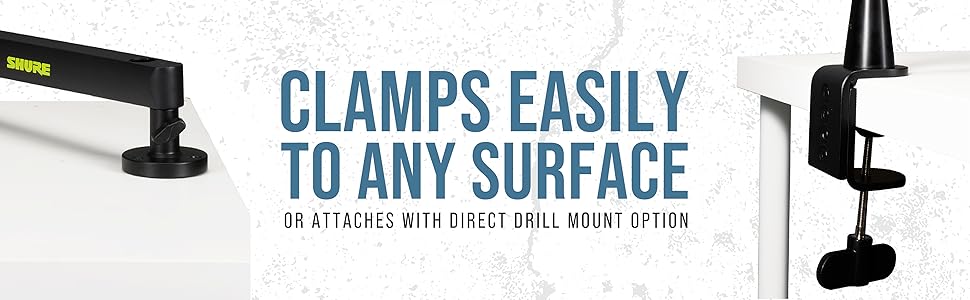 Shure by Gator Clamps to Any Surface 