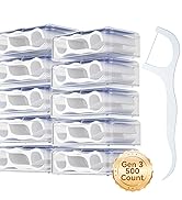FRESHLIX Dental Floss Picks 500 Count Tooth Picks Flossers Gen 3 Toothpicks Sticks to Remove Plaq...