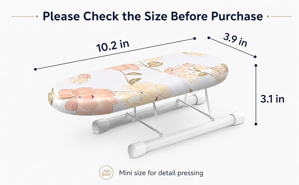 10.2 inch mini ironing board size reference 10.2 by 3.9 by 3.1 inches