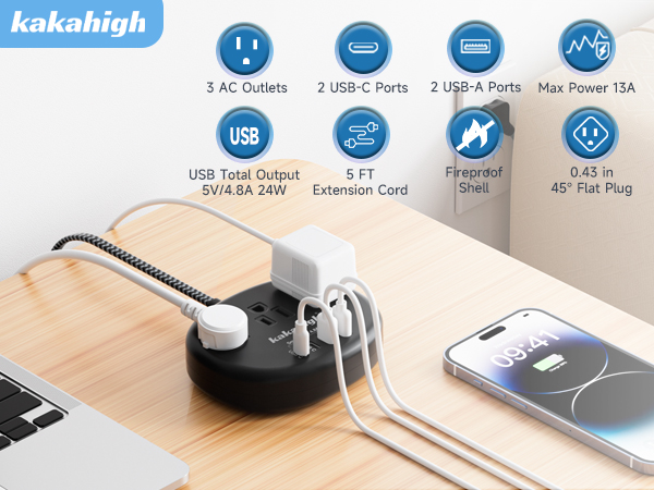 black extension cord