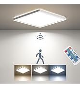 BLNAN Dimmable Motion Sensor LED Ceiling Light with Remote Control, 9 Inch 18W 1800LM Radar Motio...