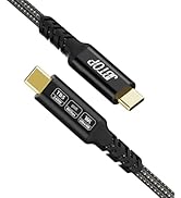 JBTOP 80Gbps USB Fast Charging Cable 1.5FT USB C 240W for Thunderbolt 5/4/3, Bandwidth for 16K/Du...