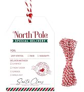 G2PLUS from Santa Claus Gift Wrapping Tags - 50Pcs Special Delivery North Pole Christmas Tags, 3....