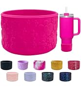 Lnulyaciy Flower Silicone Boot, for Stanley Cup 40/30/20 oz, Anti-Slip Silicone Boot for Cup Comp...