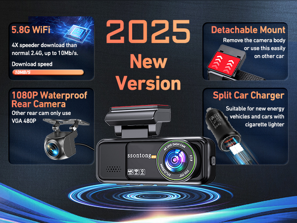 car camera - dash cam front and rear