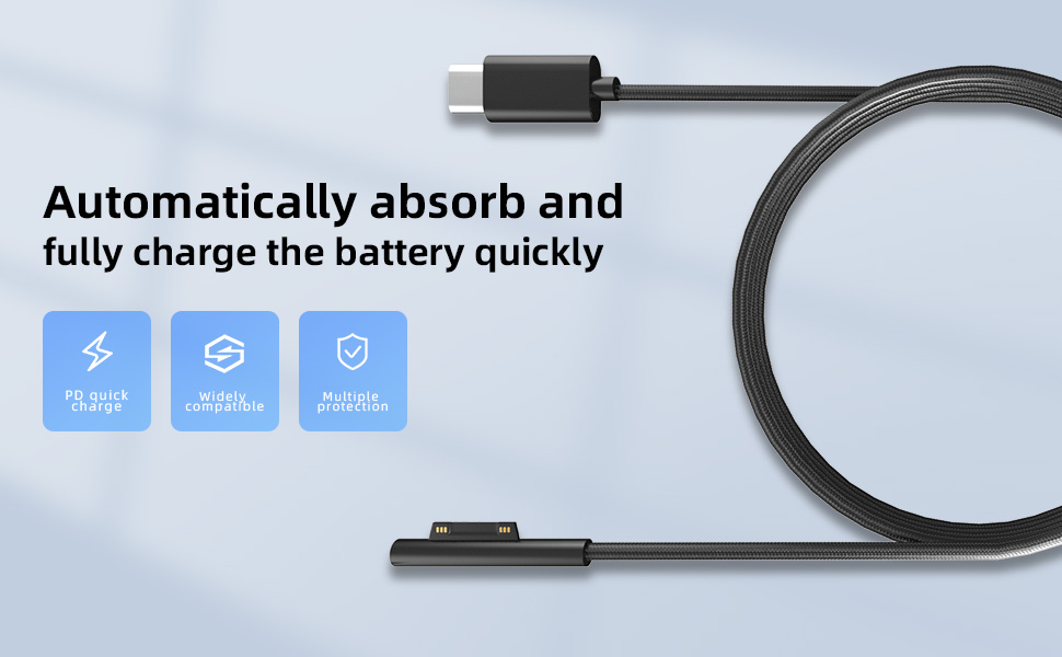 USB-C to Microsoft Surface Cable PD45w Type-C 2-Pack 6.6 ft