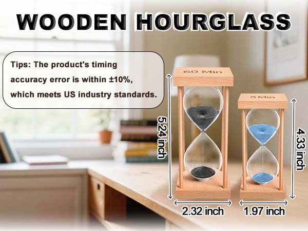 Min Wooden Hour Glass for Classroom, Sandglass, Reloj De Arena Decorativo, Home, Office, Game, Gift
