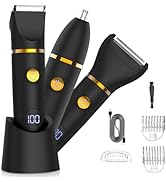 Zesuti Manscape Body Hair Trimmer for Men: Pubic Hair Trimmer, 3 in 1 Versatile Electric Shaver f...