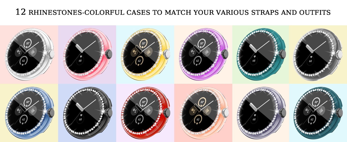 Google Pixel Watch Diamonds Bling Protective Cases, Flexible TPU Screen 