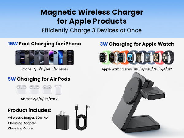 Magnetic Wireless Charger Stand for iPhone