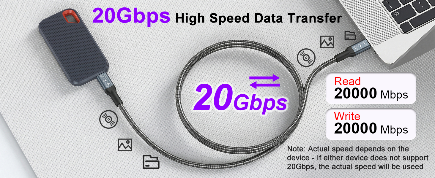 20gbps data transfer usb c cable