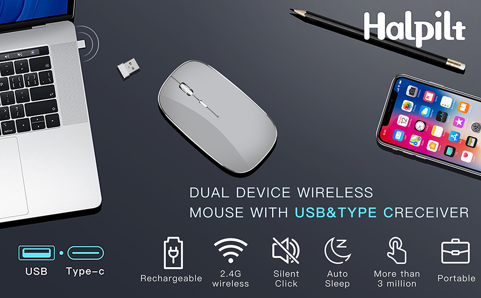 Halpilt Rechargeable wireless mouse