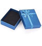 Craftdady 12Pcs Deep Sky Blue Jewelry Present Boxes Rectangle Paper Earring Necklace Storage Boxe...