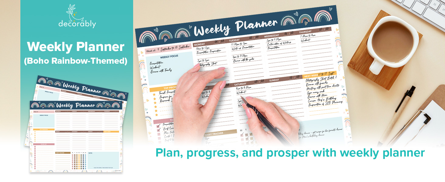 desktop weekly planner pad
