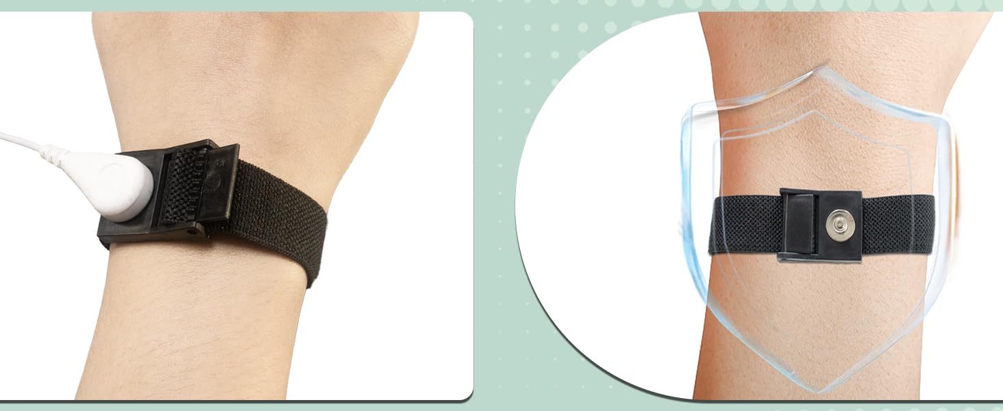 Grounding Protection-When the wristband connects to earthing wire, it indicates prope!