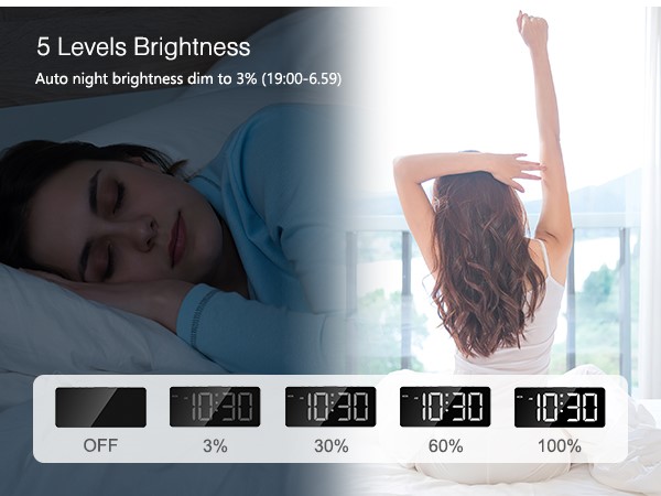 Digital Alarm Clock for Bedroom, LED Alarm Clock